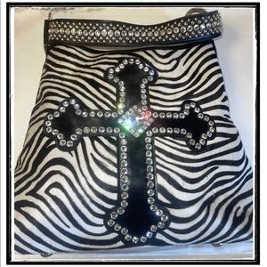 Raviana handbag Zebra w/ Crystals